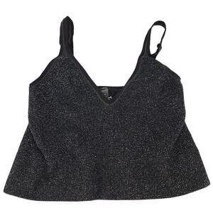 Urban Outfitters Out From Under Crop Top sz M/L Youth Girls‎ Black Sparkly